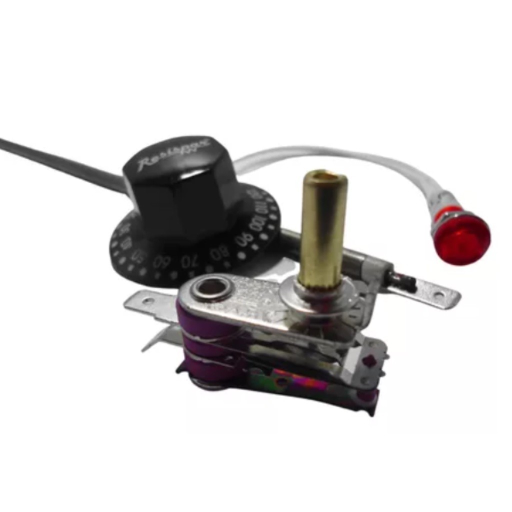 kit termostato+botão+resisência+lâmpada estufa 127v