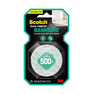FITA DUPLA FACE 3M SCOTH FIXA FORTE BANHEIRO 24MM X 1.5M
