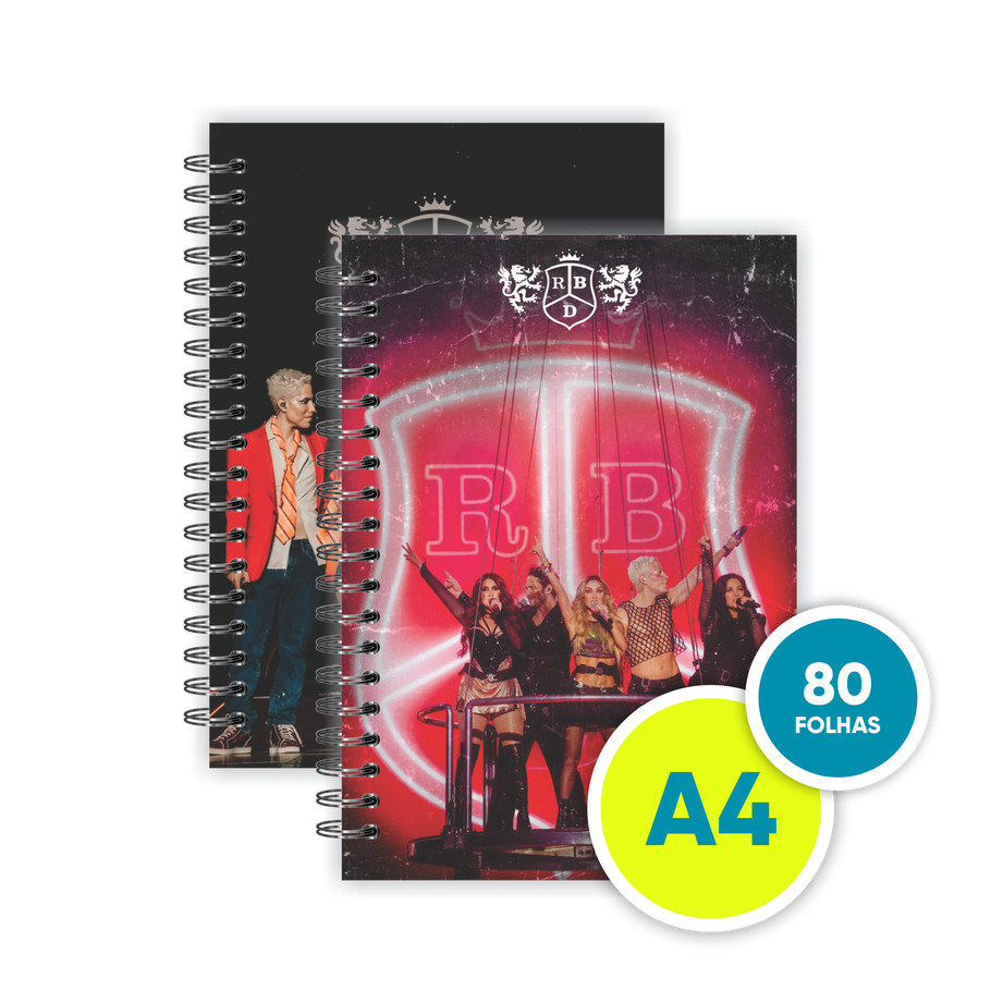 Caderno A4 pautado 80 folhas - RBD Soy Rebelde Tour | Shopee Brasil