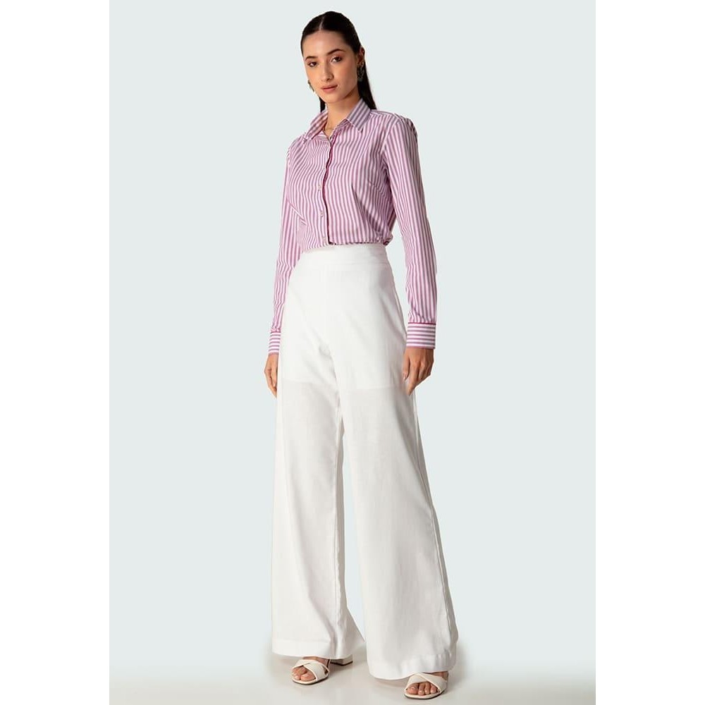 Camisa social feminina manga longa work listrada vivo gola rosa ...