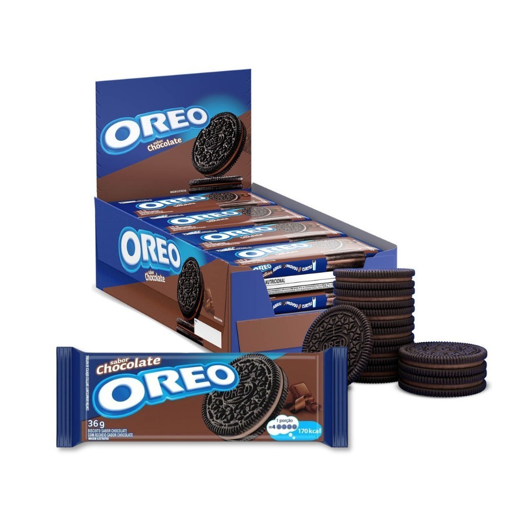 Biscoito Oreo Recheado Chocolate Individual Kit 8un de 36g | Shopee Brasil