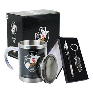 Kit Presente Vasco Da Gama Caneca Térmica+caneta+chaveiro