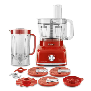 Multiprocessador de Alimentos 1700w 9 em 1 - Vermelho - 127V