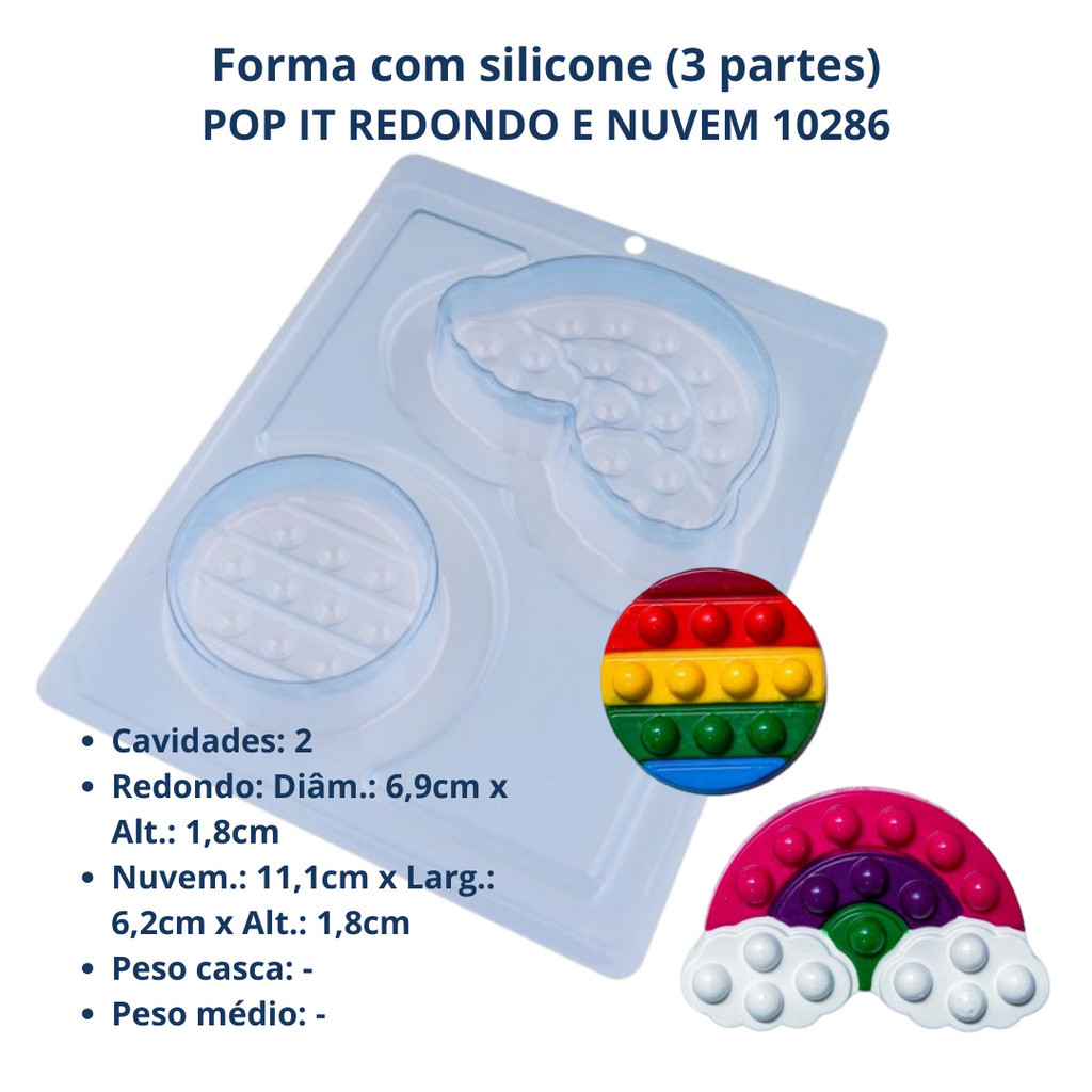 Forma Pop It Redondo e Nuvem 10286 ( 3 Partes 