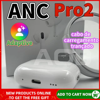 ANC inpods PRO2 TWS (USB-C) Cancelamento De Ruído Renomear GPS Fones De Ouvido Bluetooth Sem Fio Super Bass Headset Com Microfone Para Adaptador ios17