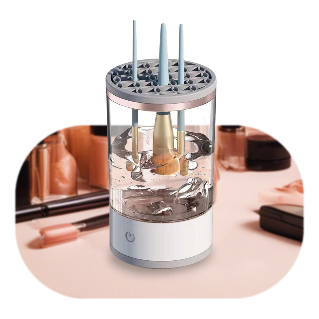 Limpador Pincel Esponja Maquiagem Elétrico USB Automático Recarregável Lava Seca Armazena Bivolt