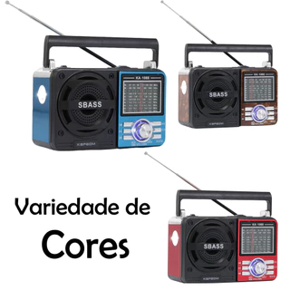 Reviva o Charme Vintage com o Rádio Portátil Bluetooth Multimídia: AM/FM, USB e Bivolt 110/220v