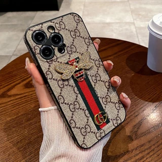 Capa para telefone celular de luxo de alta qualidade com textura de tecido Apple Adequada para iPhone 15promax 14 13 12 11 Telefone celular de rua Gucci Protect Mobile Phone