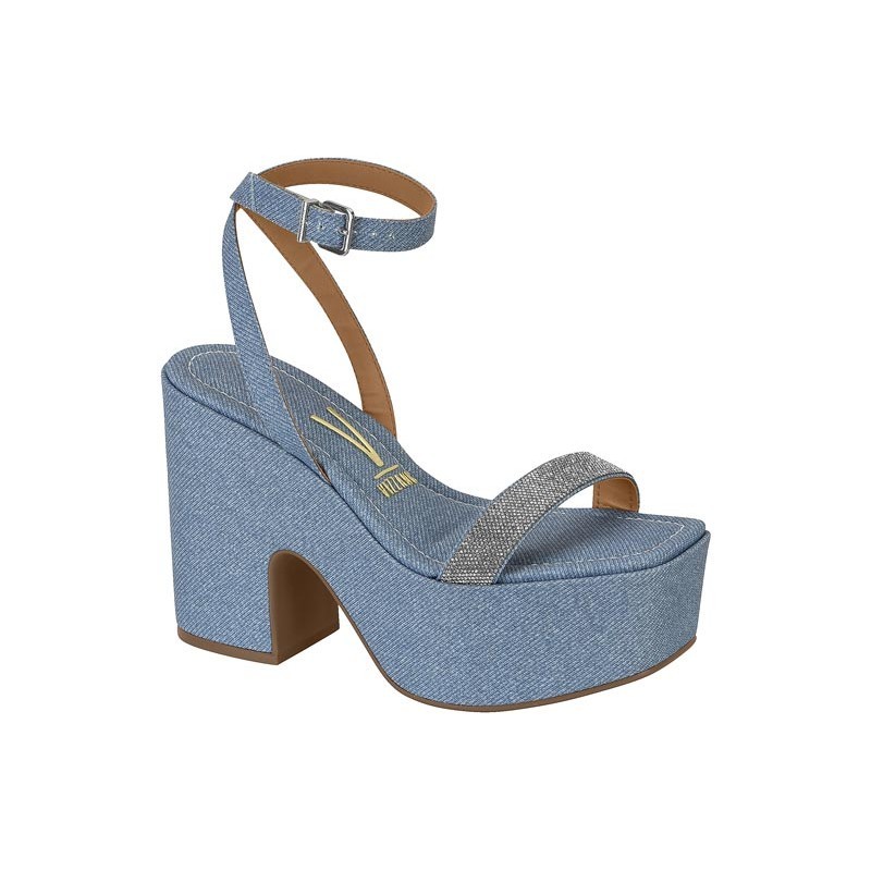 Sandália plataforma em store suede vizzano feminina