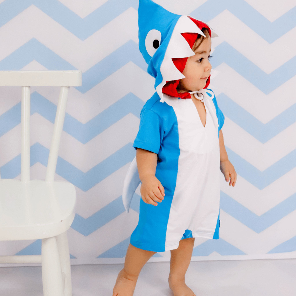 Fantasia Infantil Fundo do Mar Baby Shark Bebe Azul | Shopee Brasil