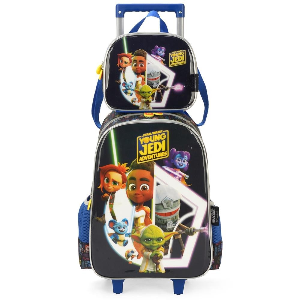 Kit Mochila de Rodinhas e Lancheira Luxcel Star Wars Azul | Shopee Brasil