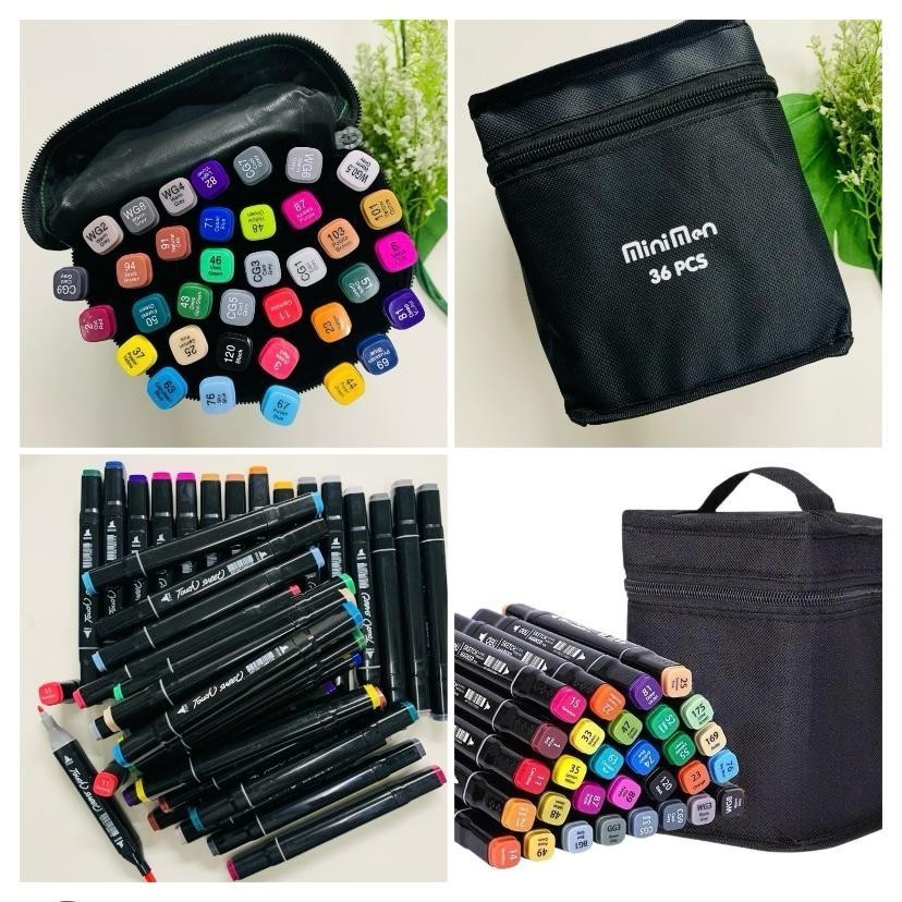 Canetinhas Profssional Ponta Dupla 36 Cores Com Estojo Colorir Desenhar Pintar Multiuso 2-48