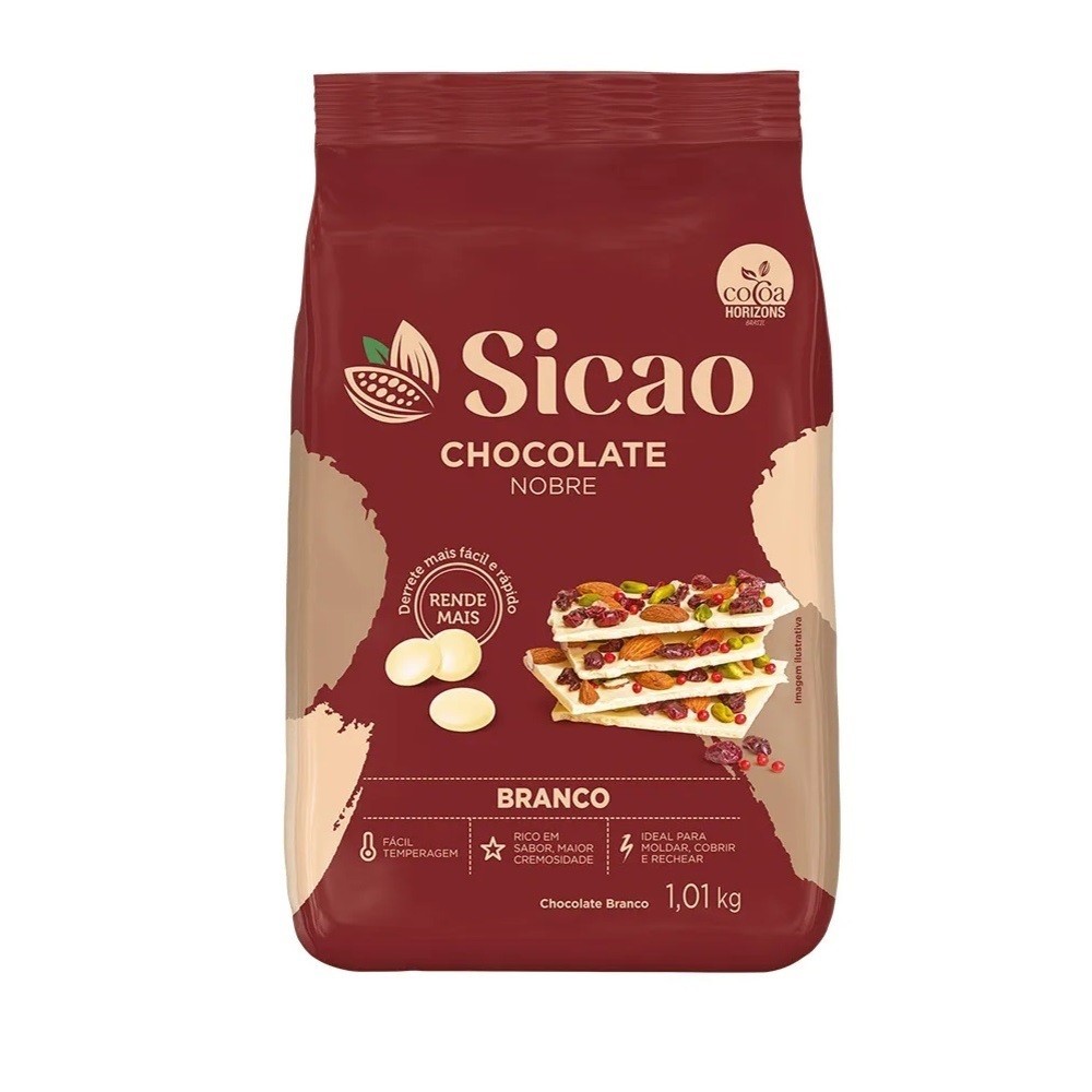 Chocolate Nobre Branco Gotas 1,01kg Sicao