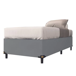 Cama Box 0,79m com 38cm de Altura Prince Suede Cinza