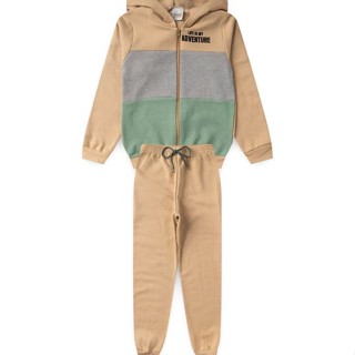 Conjunto Infantil Menino Moletom - Adventure - Bege