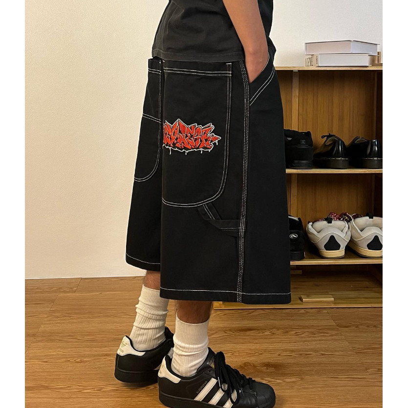 Wexwear Marca Da Moda Vintage Baggy Jeans Calções De Ganga Homens