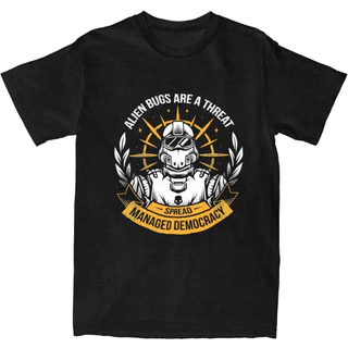 Spread Democracy Helldivers 2 Mercadoria Camisetas para Homens Mulheres Novo Video Game Vintage Algodão Gráfico Impresso Roupas