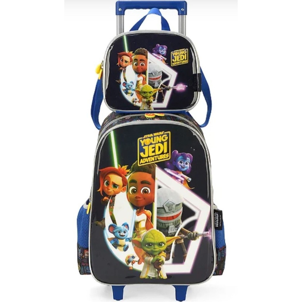 Kit Mochila de Rodinhas e Lancheira Luxcel Star Wars Azul | Shopee Brasil