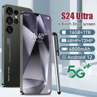 Popular S24 Ultra 7.3 Polegadas 4GB + 512GB Dual SIM Standby Full Screen Face ID 50MP + 108MP Android Desbloqueado Telefone 6800mAh Bateria 5G Jogo Comercial-GoodLuckGift