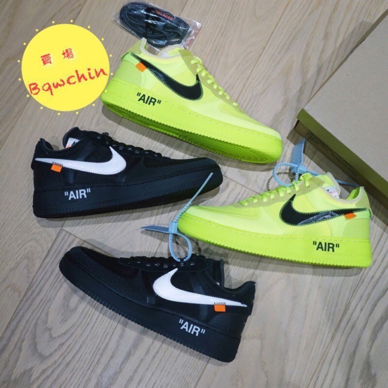 Fora de Branco x Nike Air Force 1 Tênis Força Aérea Preto Fluorescente Conjunta AO4606-700