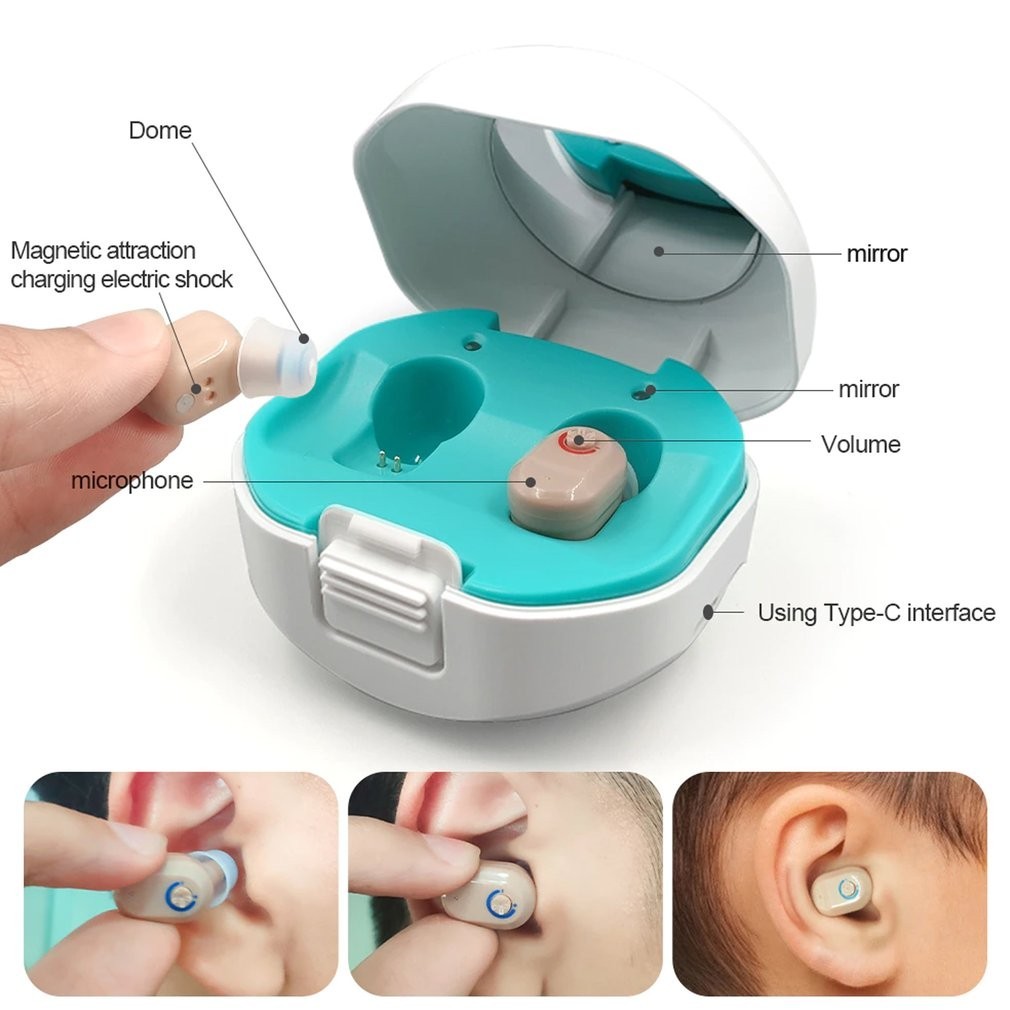 Mini Aparelho Auditivo Invisível Para Ouvido Assistente De Aparelhos ...