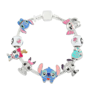 Pulseira Disney Stitch Metal Jóias Feitas À Mão De Bricolage Meninas Casal De Férias Presente De Aniversário