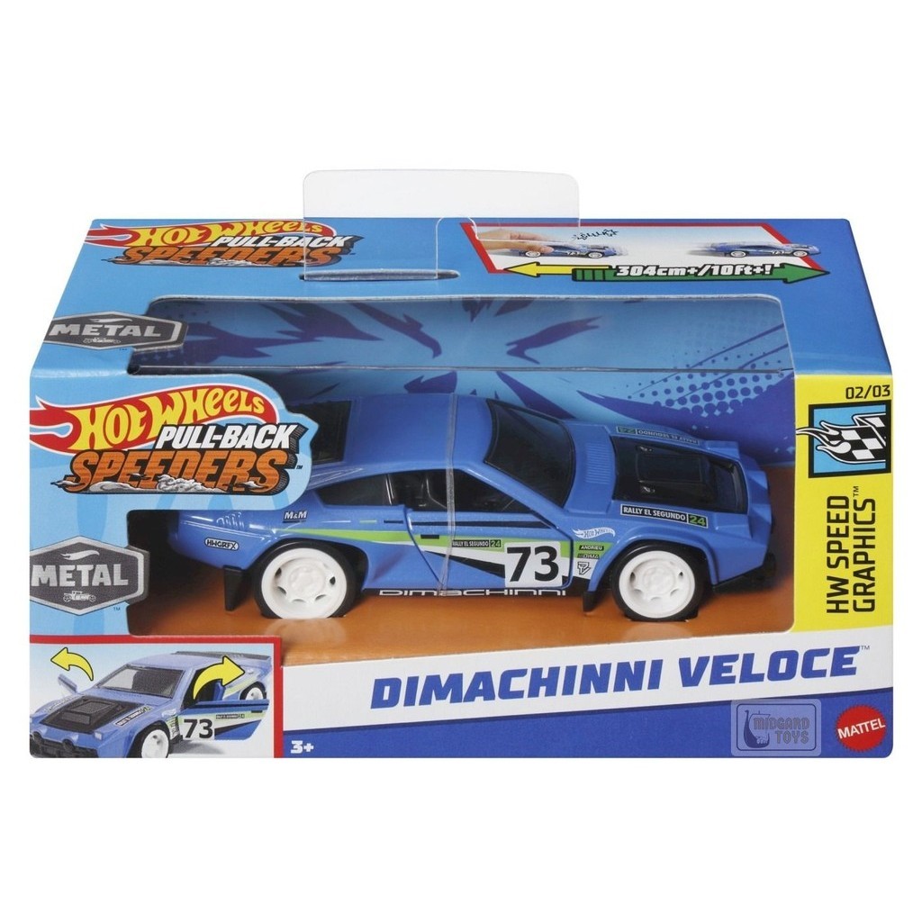Carrinho em Miniatura Hot Wheels Pull-Back Speeders - Metal 1/43