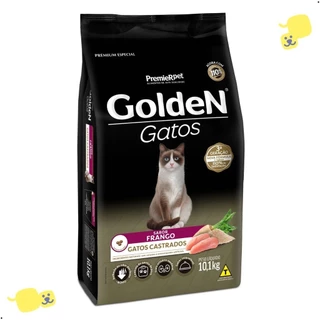 Alimento Golden Gatos Castrados Ração Sabor Frango 10,1kg Premium Especial Proteína Bruta 36,5% Cat