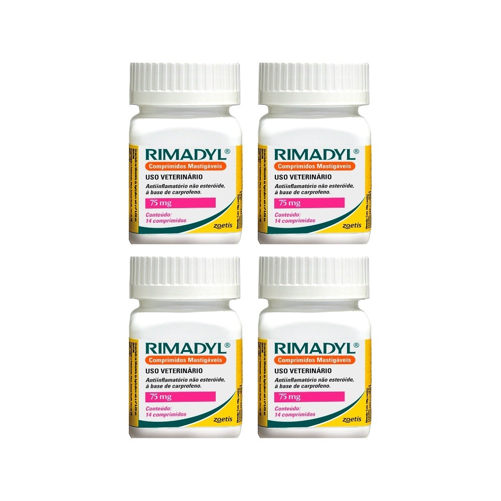 Rimadyl 75mg - 14 Comprimidos - Zoetis - 4 Unidades | Shopee Brasil