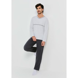 Pijama Masculino Longo Com Decote V Hering