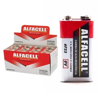 Pilha Bateria Alfacell 9v/6f22/1s Carga Alta Res