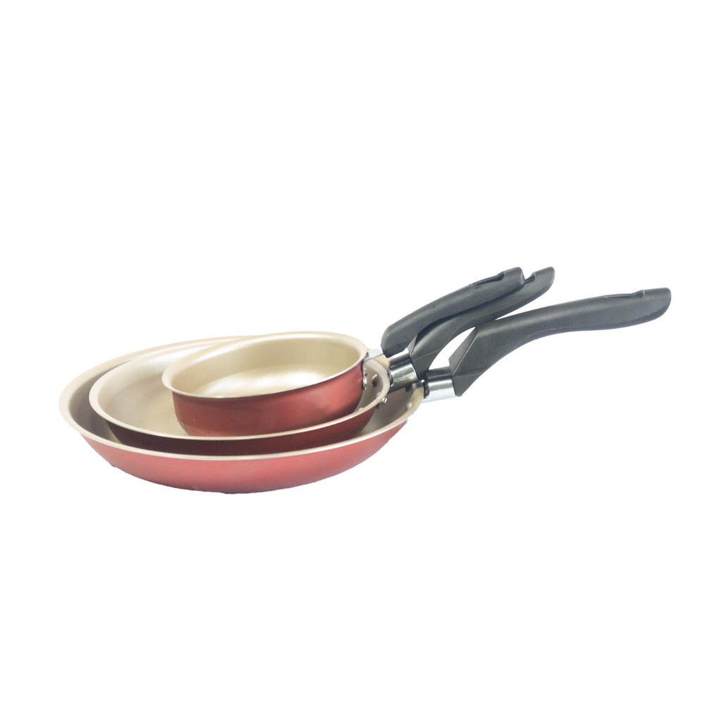 Conjunto De Frigideira Teflon 3 Peças Antiaderente Globalflon com Frita Ovo Francesa
