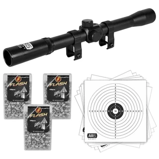 Luneta 4x20 Ar15 Sport + Rossi Sport 5.5mm + 100 Alvos De Papel