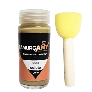 tinta para camurça coiote 100ml e pincel batedor