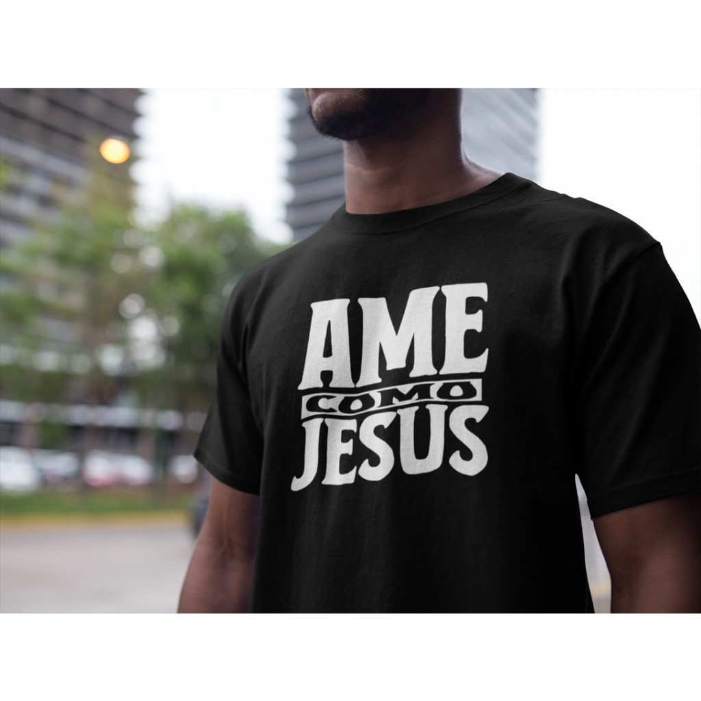 Camiseta Básica Algodão Evangélica - AME COMO JESUS - - Loja Evangélica Cristã