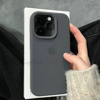 Estojo De silicone Cinza Carvão Vegetal Para iPhone 15 14 13 12 11 ProMax Mais mini XR XS/X XSMAS 7PLUS/8PLUS anti-Queda E Impressão Digital Capa Traseira Macia Sensível Ao Toque