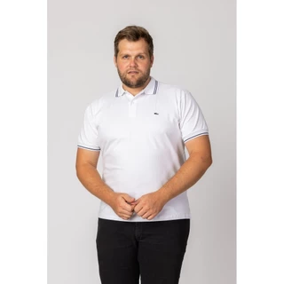 Polo Masculina Plus Size Cotton Branca