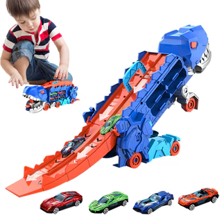 Hot Wheels Transportador De Dinossauros Transformado Com 4 Veículos De Brinquedos Transforma-Se Em De Pista Dino Aniversário Para Meninas