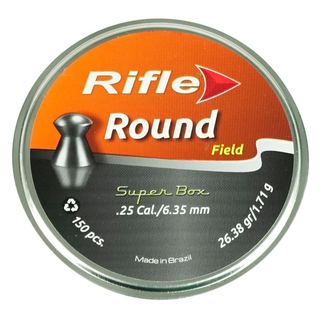 CHUMBINHO RIFLE ROUND FIELD 6,35MM 26,38GR 150UN SUPER BOX | Shopee Brasil