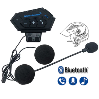 BT12 Bluetooth 5.0 Fone De Ouvido Capacete Da Motocicleta Sem Fio Handsfree Fones Estéreo Leitor Música Alto-Falante Sup