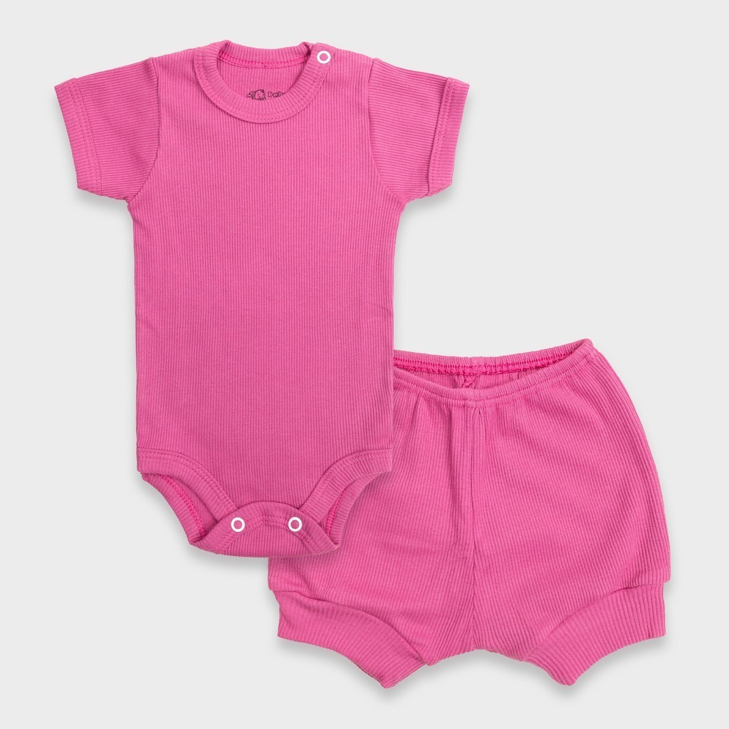 Conjunto Body Bebê Manga Curta em Malha Canelada - Baby Duck | Shopee ...