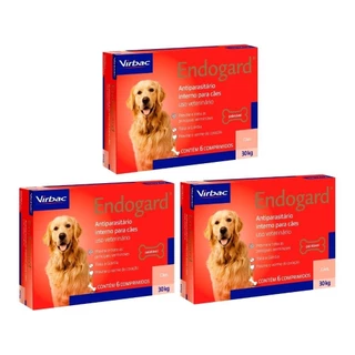Endogard Virbac Cães 30kg - 6 Comprimidos - 3 Unidades