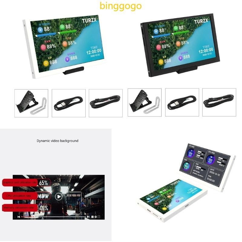 Mino 5inch IPS Tipo C Tela Secundária Dinâmica 800x480 LCD CPU GPU Monitor De Temperatura