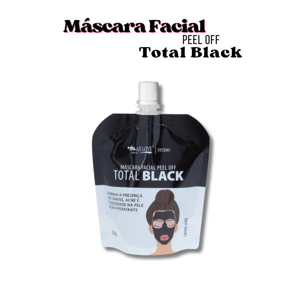 Máscara Facial Peel Off Total Black Max Love 50g: Adeus Cravos e Oleosidade!