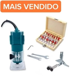 Kit Tupia Manual Laminadora + Jogo Fresas 15 Peças ou S/Jogo de Fresas - Envio Imediato - Promoção