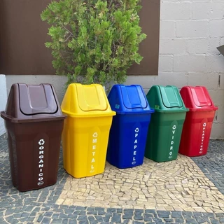 Kit Cestos Lixeira Reciclagem Coleta Seletiva 60l Cores resistente