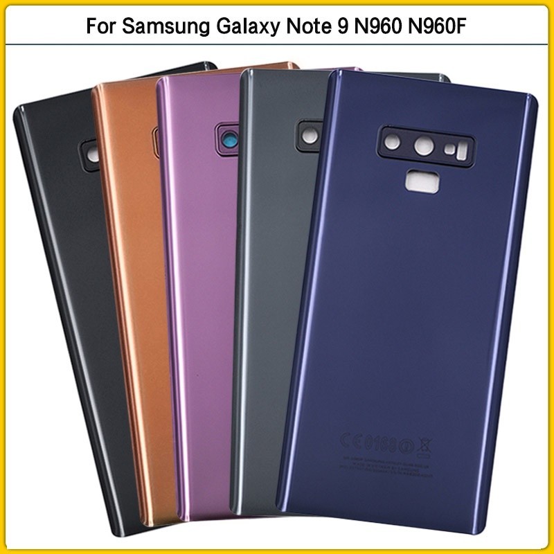 Para Samsung Galaxy Note 9 N960 N960F Tampa Traseira Da Bateria Painel De Vidro 3D Note9 Caixa Lente Câmera Substituir Adesivo