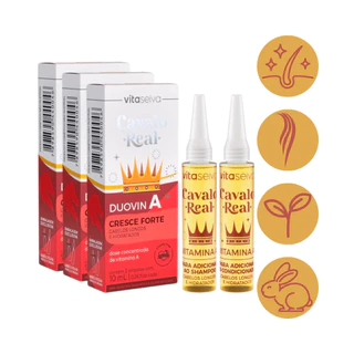 Kit 3 Vitaminas Ampolas Duovin A Hair Crescimento Vita Seiva 20ml
