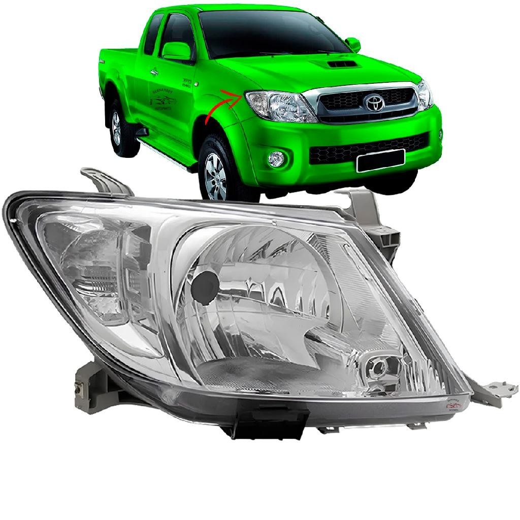Farol Direito Hilux 2009 2010 2011 Foc Simples Pisca Cristal | Shopee ...