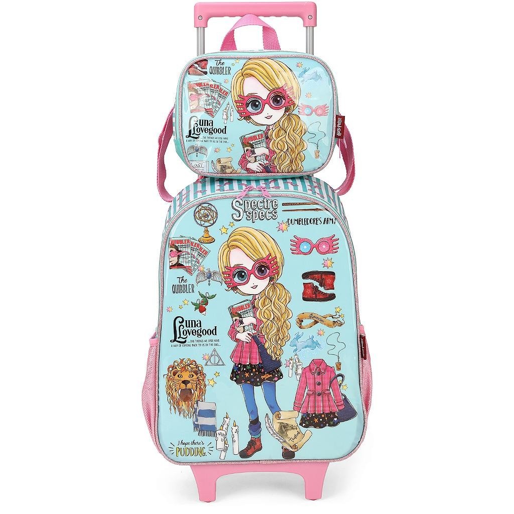Kit Mochila de Rodinhas Lancheira Luxcel Harry Potter Verde | Shopee Brasil